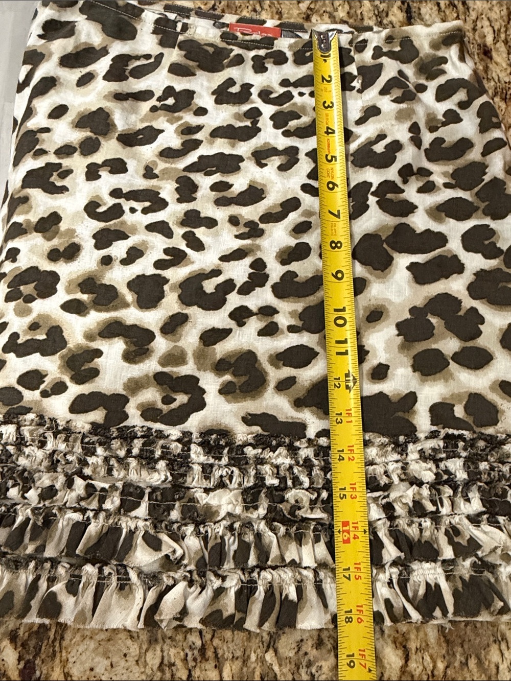 Tommy Bahama Relax Size 2 Linen Leopard Print Ruffle Hem Mini Skirt - Picture 9 of 9